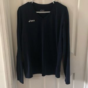 ASICS navy blue long sleeve workout shirt XL